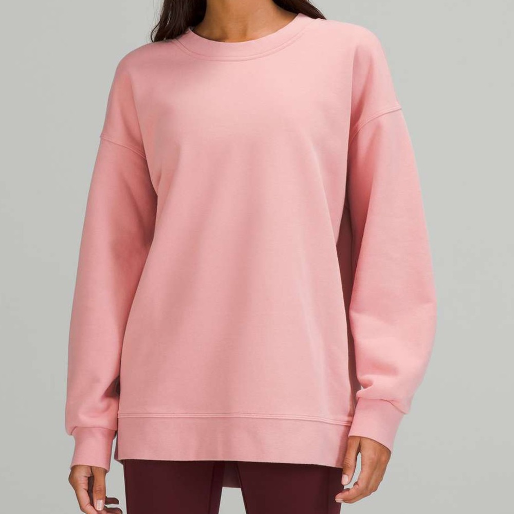 lululemon perfectly oversized crew in pink puff